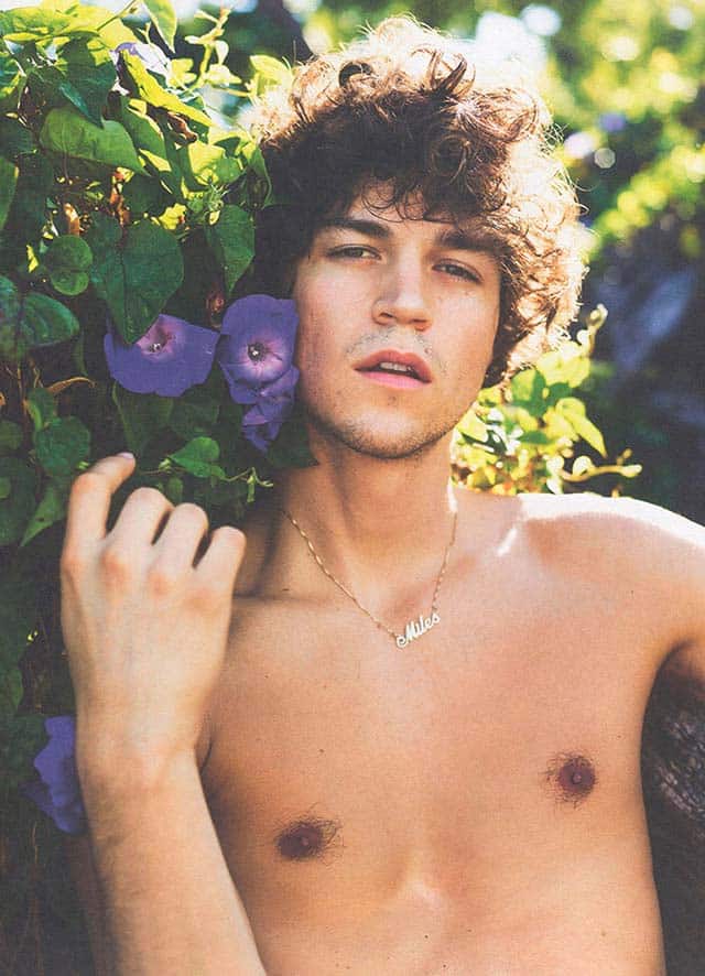 Zachary Quintos Beau Miles Mcmillan Poses For Purple Gayety