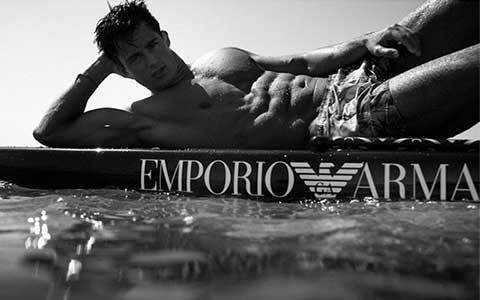 This is a photo of Pietro Boselli from the Armani campaign.